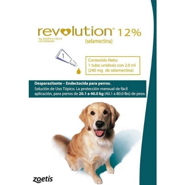 Antipulgas Revolution Verde Para Perros de 20,1 a 40 kg